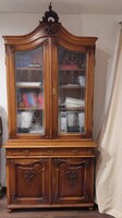 Bécsi barokk könyvszekrény savmart üvegekkel 253 x 118  cm