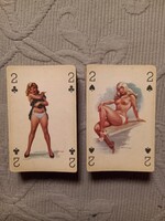 2 pakli Pin up girl francia kártya - fekete macska hátlappal -  60-as évek