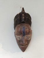 Afrikai maszk antik patinás fa Yoruba népcsoport Nigéria africká maska M7 901 2215