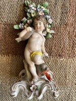 Puttó delfinnel és hallal, 19.sz. m: 16cm