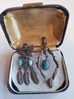 Antik,ezüst medálok,Türkiz kövekkel