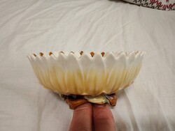 Antik Zsolnay lótuszos tálka, asztalközép.