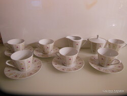 PORCELÁN KÁVÉSKÉSZLET - 13 db -  SELTMANN WEIDEN  MONIKA- RÓZSÁS -   HIBÁTLAN