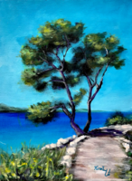 Mandulafenyő - akrilfestmény- 27,5 x 20,5 cm