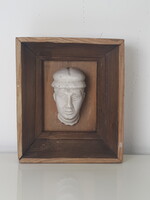 Lengyel Wawel székesegyház mennyezeti kazetta uralkodói család egyik tagja - Gipsz fej keretben