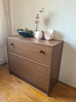 Retro ágyneműtartós TV komód barna bútorlap szekrény szép állapotban.