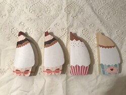 MUFFIN ALAKÚ JEGYZET TÖMB - 4 db - ÚJ - ALKUKÉPES - 9 x 4 cm - HIBÁTLAN