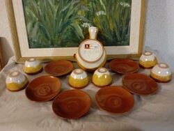 Éva Vígh, artist, ceramic coffee set of 6 - Art&decoration