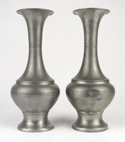 1O837 Régi jelzett ón váza pár 21.5 cm