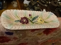 ANTIK SZECESSZIÓS MAJOLIKA SZAPPANTARTÓ FOGKEFE TARTÓ