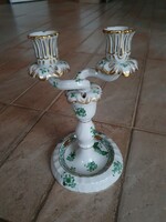 Herendi Apponyi zöld 2 ágú gyertyatartó eladó.