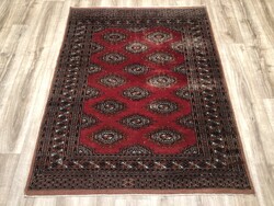 BOKHARA - PAKISZTÁNI kézi csomózású gyapjú PERZSA szőnyeg, 130 x 165 cm