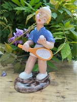 H. Ráhmer Mária jelzett kerámia teniszező