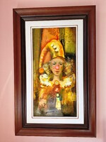 Budai László: Bohóc festmény