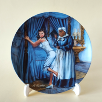 GYŰJTŐI USA-BAN KÉSZŰLT LIMITÁLT KIADÁSÚ PORCELÁN DÍSZTÁNYÉR,FALIDÍSZ  AZ "ELFÚJTA A SZÉL" FILMBŐL