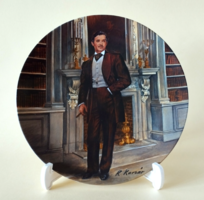 GYŰJTŐI USA-BAN KÉSZŰLT LIMITÁLT KIADÁSÚ PORCELÁN DÍSZTÁNYÉR,FALIDÍSZ  AZ "ELFÚJTA A SZÉL" FILMBŐL