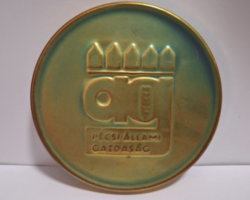 Zsolnay eozin plakett, pécsi állami gazdaság, jelzett, EGYEDI, HIBÁTLAN, RITKASÁG, GYŰJTŐKNEK