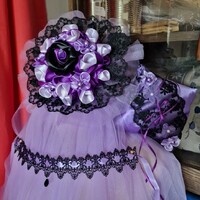 NYM78 - Fekete csipke szalagból készült nyakék, nyaklánc gót stílusban