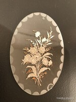 KARÁCSONYFADÍSZ - ALKUKÉPES - KÉZI FESTÉS - ÜVEG - ANTIK - 9 x 6 cm