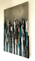 Szalai Krisztián: Felhőkarcolók . New York City 90x150cm absztrakt olaj/vászon Termékvideó elérhető!
