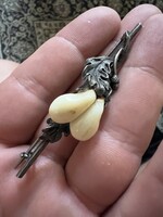 Antik ezüst Vadász kitűző