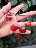 Gyönyörű borostyán köves ezüst nyaklánc, nyakék