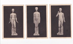 RA:01 Üdvözlő képeslap művészi AKT erotikus szobor kép "postatiszta" 3db egyben