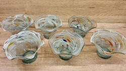 MURÁNÓI? SZAKÍTOTT ÜVEG KELYHEK,DESSZERTESEK