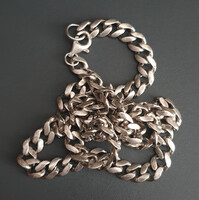 Masszív 925-ös (sterling) ezüst kubai lánc (cuban chain) nyaklánc, 92g - 60cm