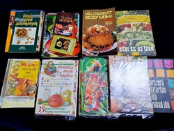 Kb. 60-70 db régi szakácskönyv, szakács füzet, naptár receptekkel