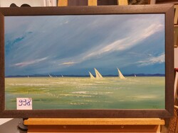 Hollóházi Lujza Kohutek - Lake Balaton with Sailboats 998