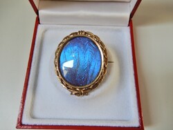 Antik 14 karátos arany bross valódi lepke szárny díszítéssel