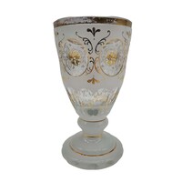 Biedermeier talpas pohár - fehér-arany - M825