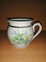 Gyöngyvirágos, nefelejcses porcelán hasas bögre (16/K)