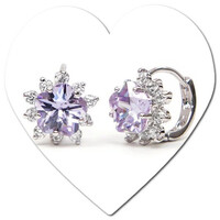 KISLÁNY FÜLBEVALÓ 18 KT.-S FEHÉR ARANNYAL GALVANIZÁLT SWAROVSKI KRISTÁLY KÖVES CSODA RAGYOGÓ SZÉP