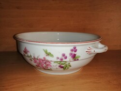 Schillinger Mór Szeged virágmintás porcelán falra akasztható füles tál - 24 cm (6p)
