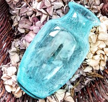 Türkiz Karcagi fátyolüveg váza 19.5cm