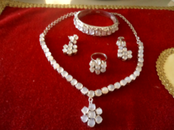 Vintage ékszerszett -jelzett -szép állapotban -gyöngyház? berakású díszítéssel