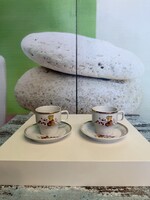 Hollóházi Őszi Mintás Porcelán Kávéscsészék A172