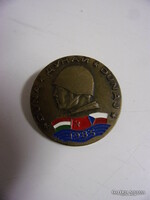 1985. "Duna hadgyakorlat bronz fokozat" magyar, szovjet, csehszlovák festett részvételi jelvény (30m