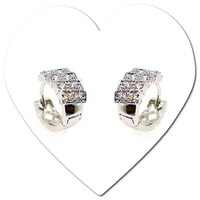 KISLÁNY FÜLBEVALÓ 18 KT.-S FEHÉR ARANNYAL GALVANIZÁLT SWAROVSKI KRISTÁLY KÖVES CSODA RAGYOGÓ SZÉP