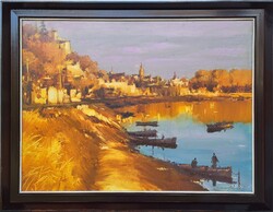 Bánfalvy Ákos (1943) Öböl c. festménye Eredeti Garanciával!!