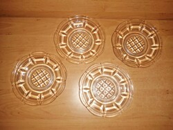 Retro üveg kistányér készlet - 4 db - átmérő 15 cm (2p)