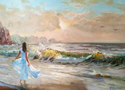Hornyik Zoltán Lágy hullámok 50x70cm