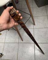 Antik I. világháborús hadi fogoly emlék faragott sétabot 83 cm