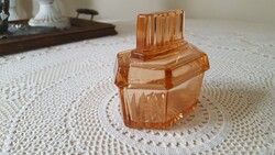 Gyönyörű,borostyánszínű üveg bonbonier