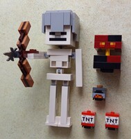 LEGO Minecraft Skeleton Csontváz figura Kiegészítőkkel Magmakockával és TNT-vel