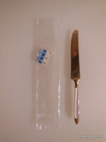 KÉS - ALKUKÉPES - ARANYOZOTT - GYÖNGYHÁZ NYÉL - TÖMÖR - 12,5 x 1 cm