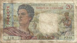 20 frank francs 1963 Papeete Tahiti