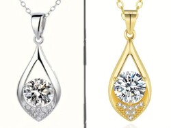 Moissanite 1 Karátos Gyémánt Köves 925 Tiszta Ezüst 18K Nyaklánc Medál Ékszerdoboz Tanúsítvány Új.